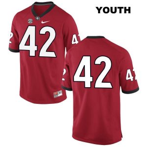 Youth Georgia Bulldogs NCAA #42 Jake Skole Nike Stitched Red Authentic No Name College Football Jersey HLB8854UG
